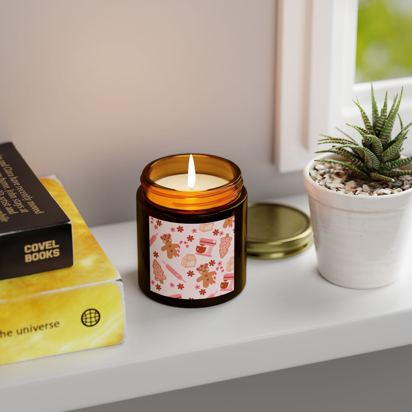gingerbread lover scented candle, coconut apricot wax (4oz, 9oz)