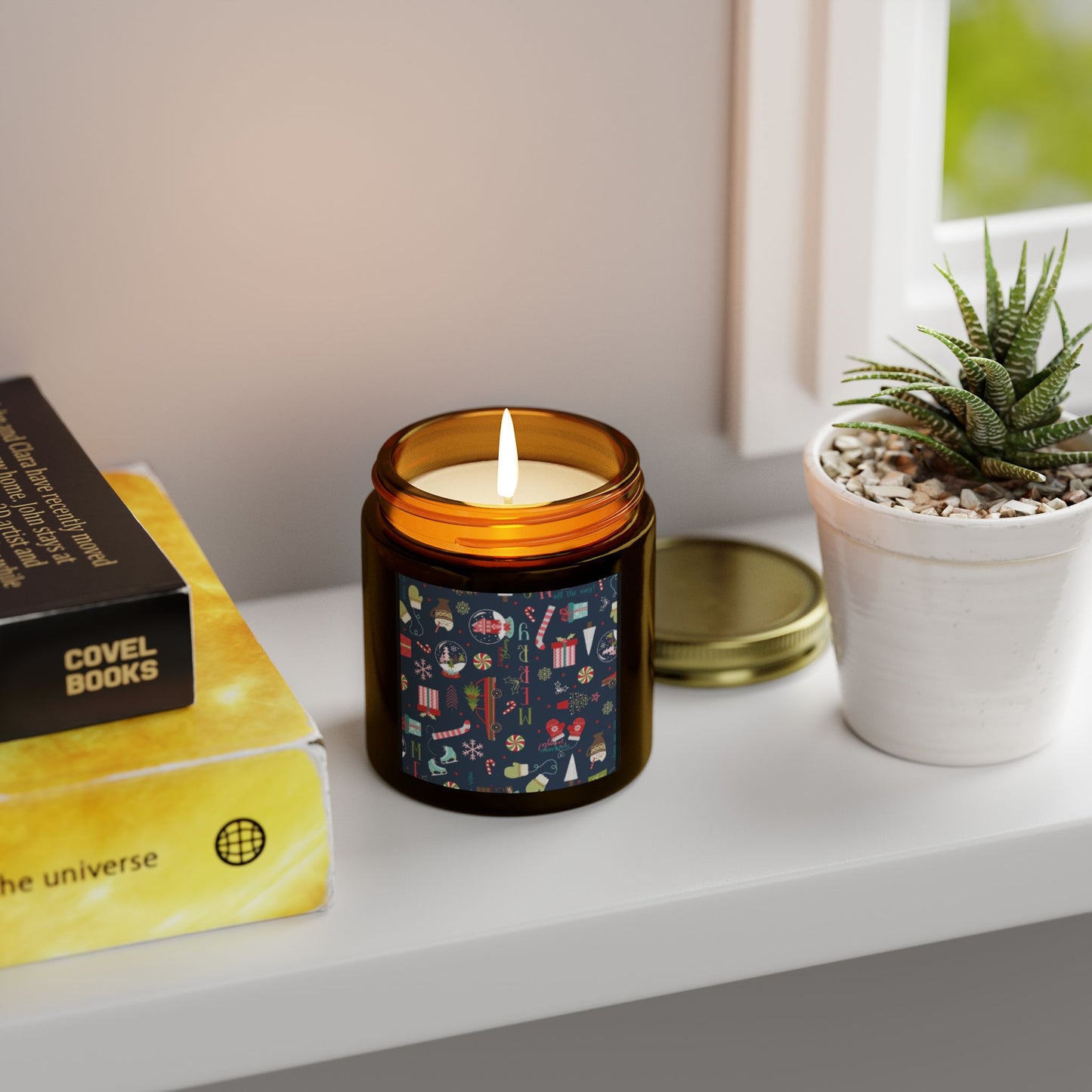 scented candles, coconut apricot wax (4oz, 9oz)